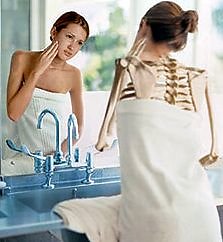 Eating Disorders. mirror skin and bones